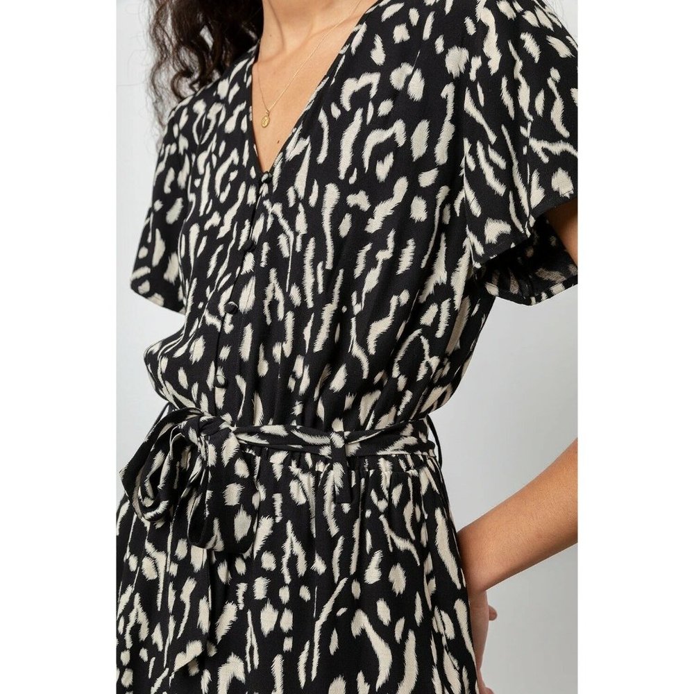 Rails Sophia Romper Shorts Black Abstract Cheetah - Picture 5 of 9